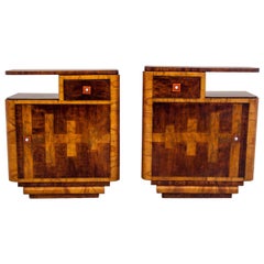 Art Deco Bedside Tables, Poland, Around 1950, After Renovation