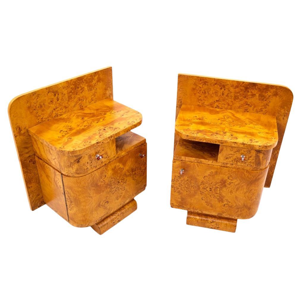 Tables de chevet Art déco, Pologne, vers 1930.