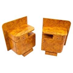 Art Deco bedside tables, Poland, circa 1930.