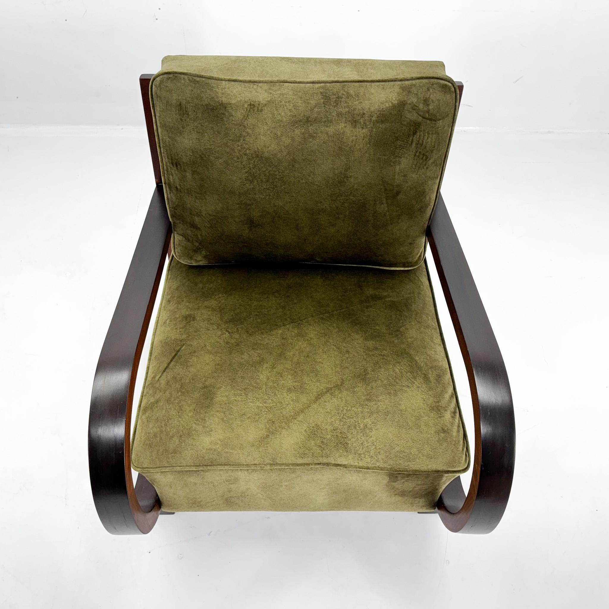 Art Deco Beech Wood Armchair, 1930's, Newly Upholstered For Sale 5