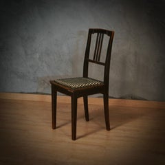 Art Deco Beech Wood Black Lacquered Austrian Piano Chair, 1900