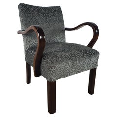 Art Decò Sessel aus Buchenholz aus den 1940er Jahren