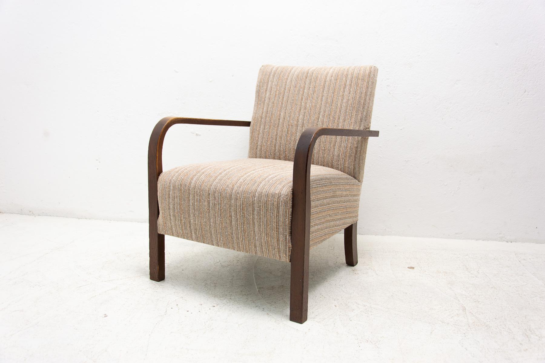  ART DECO beechwood armchairs, 1930´s, Bohemia, set of 2 7