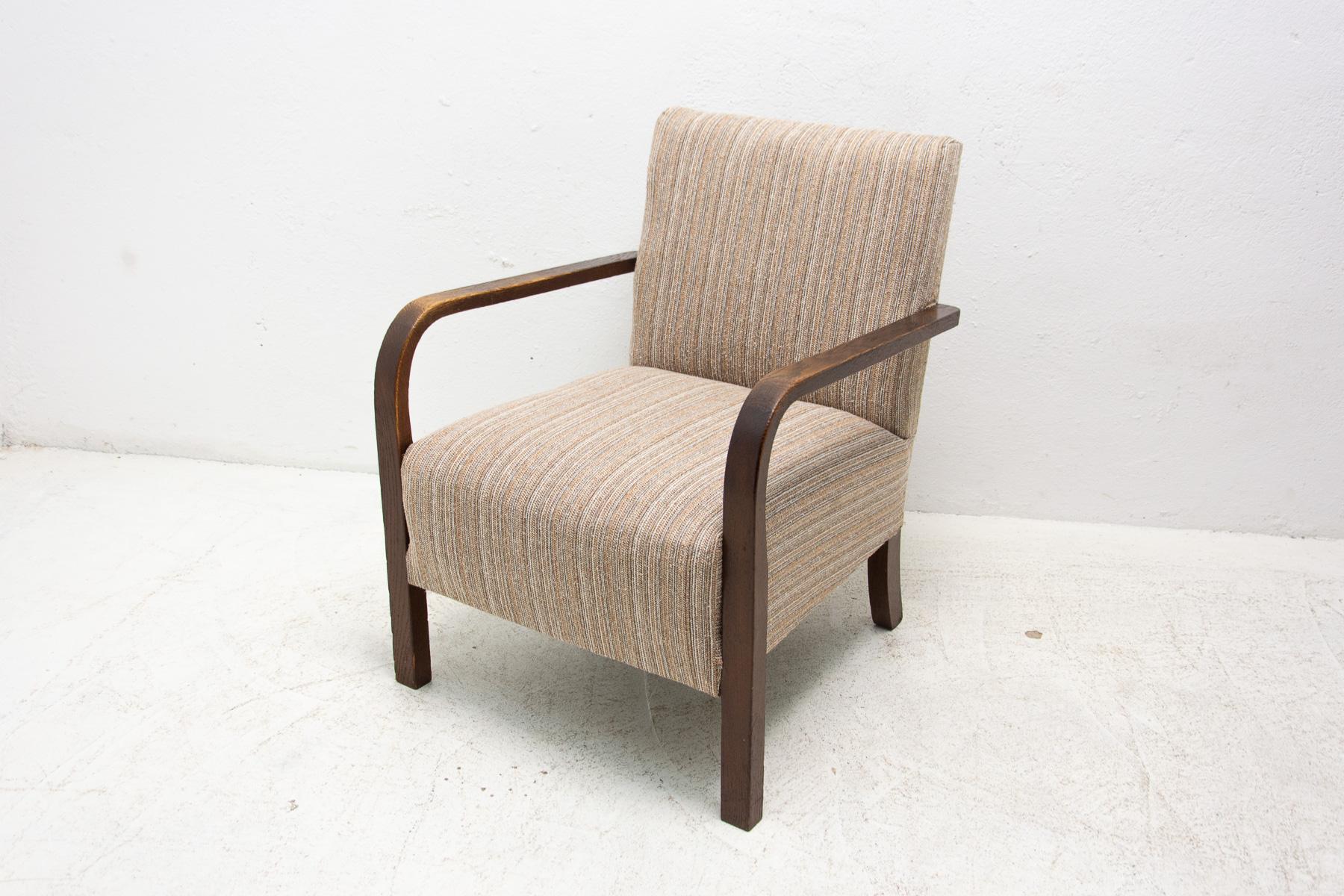  ART DECO beechwood armchairs, 1930´s, Bohemia, set of 2 8