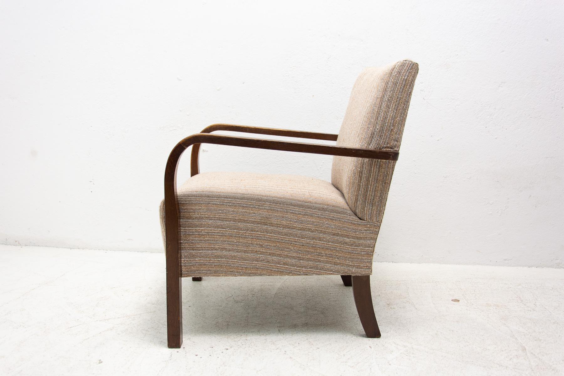  ART DECO beechwood armchairs, 1930´s, Bohemia, set of 2 11