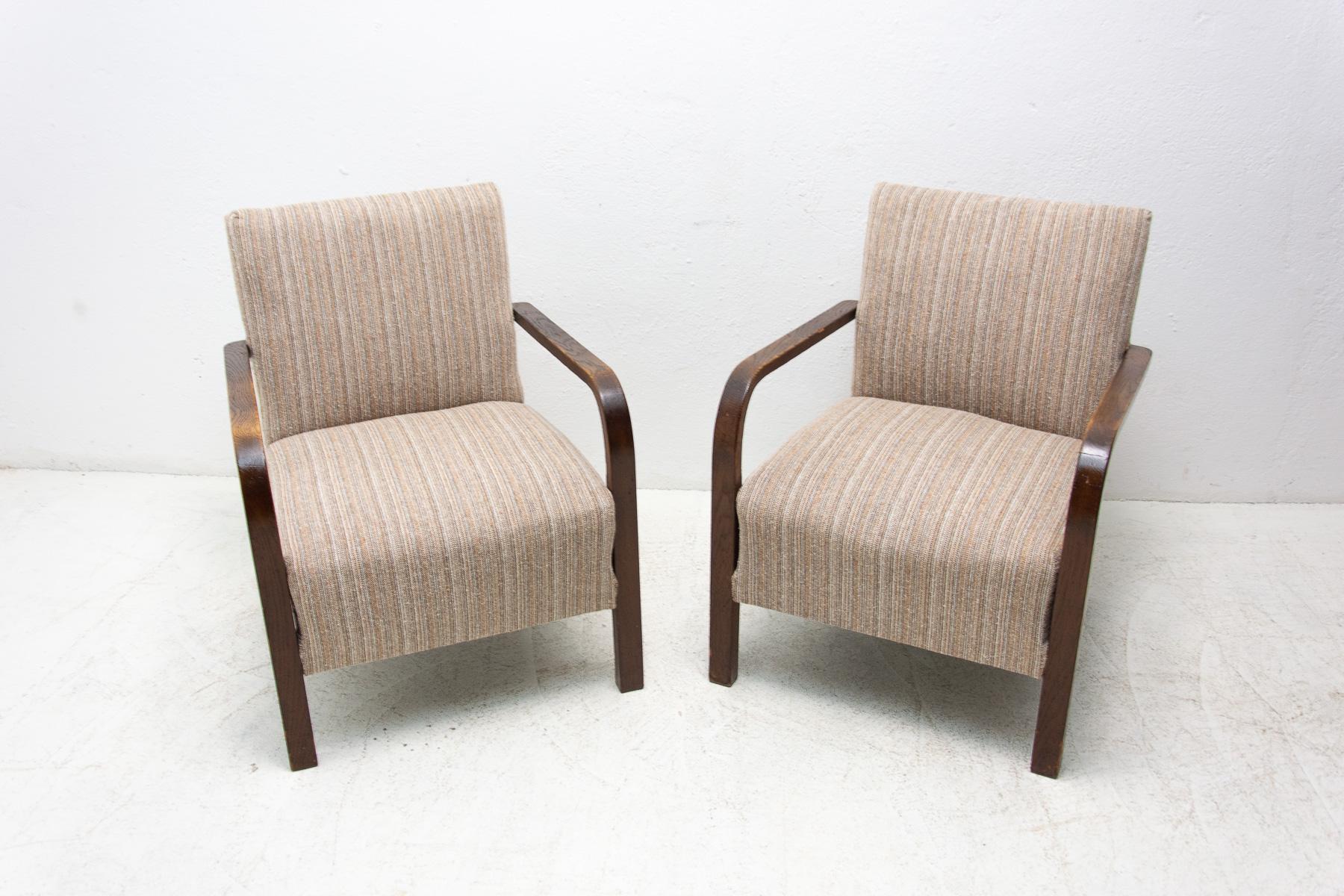 Art Deco  ART DECO beechwood armchairs, 1930´s, Bohemia, set of 2