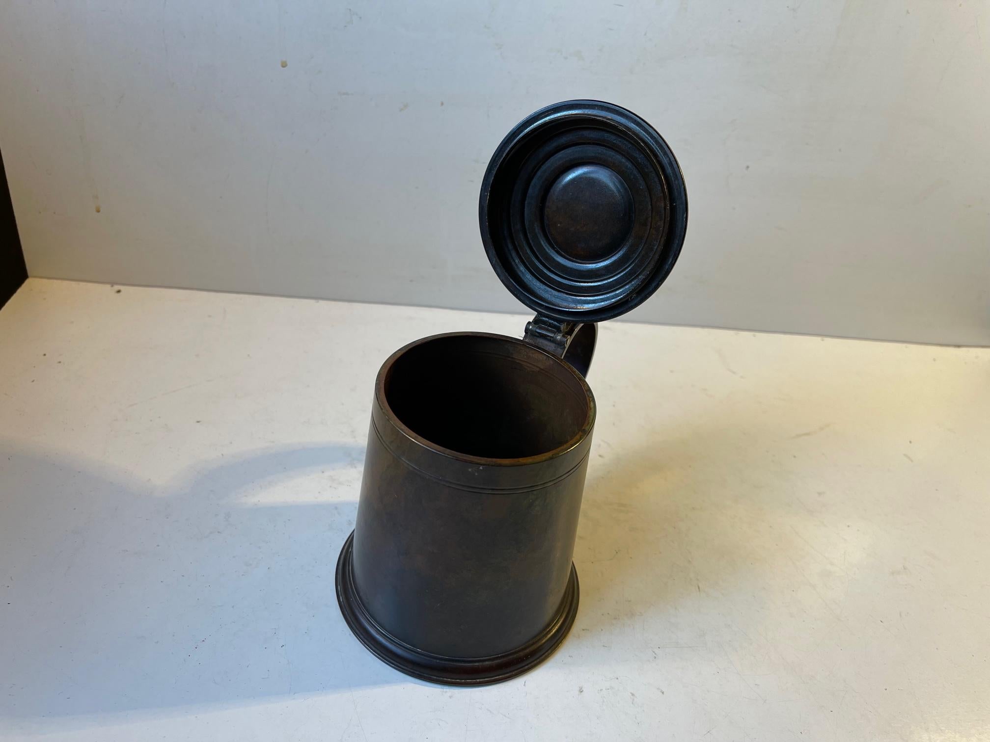 Danese Boccale da birra Art Déco in bronzo patinato, anni '30 in vendita