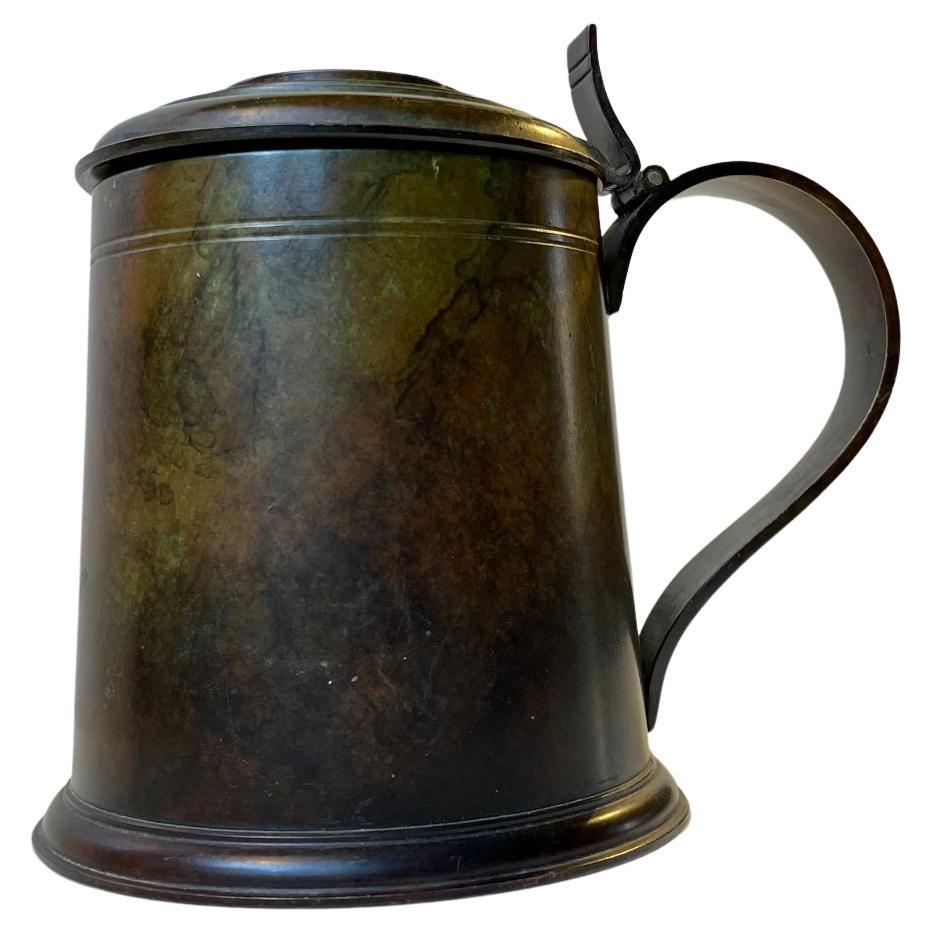 Art Deco Beer Mug in Patinated Bronze, 1930s For Sale