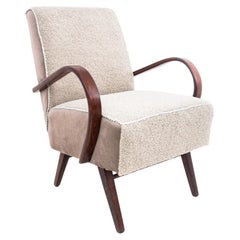 Art Deco beige boucle armchair, Czech Republic