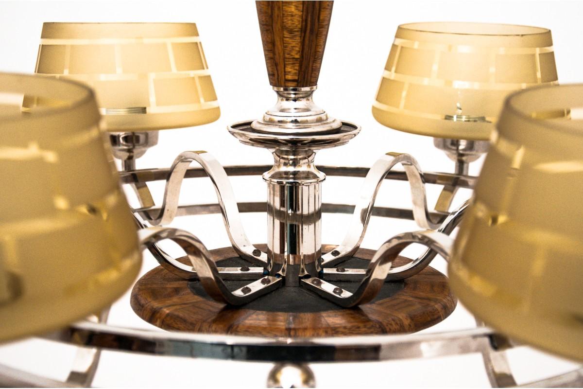 Spanish Art Deco Beige Chandelier Ceiling Lamp