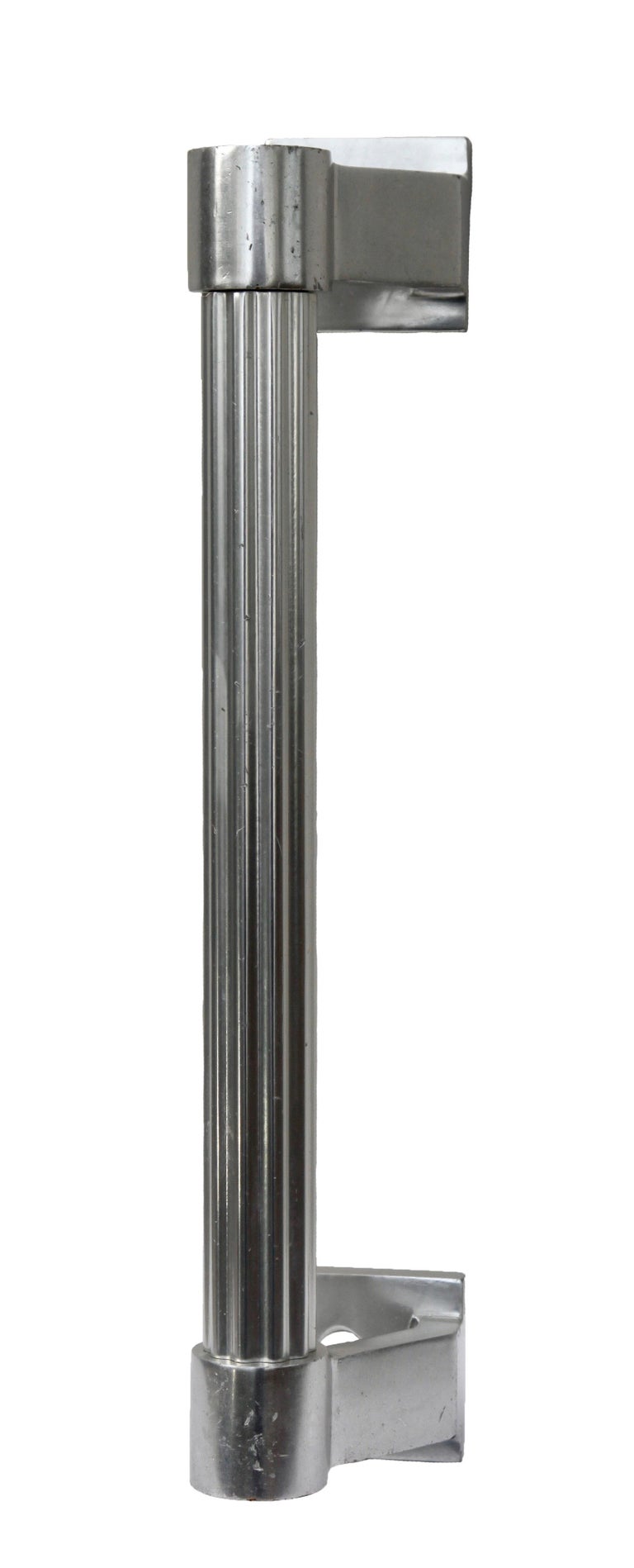 Art Deco 'Belgian' Cast Aluminum Door Pulls/ Handles with Fluted Column