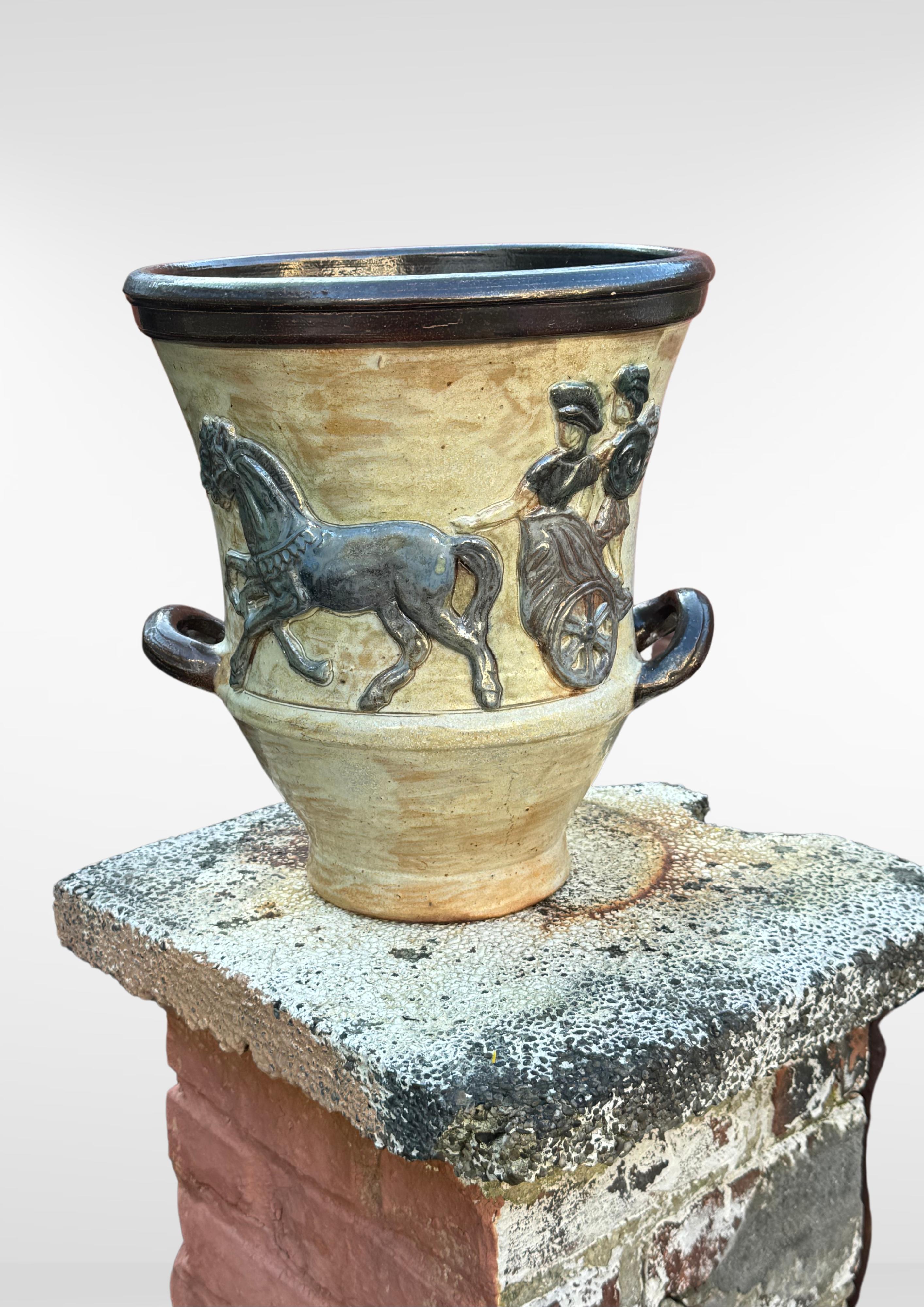 Cuit Jardinière jardinière grande taille Bouffioulx Armogres Art Déco Belgique en vente
