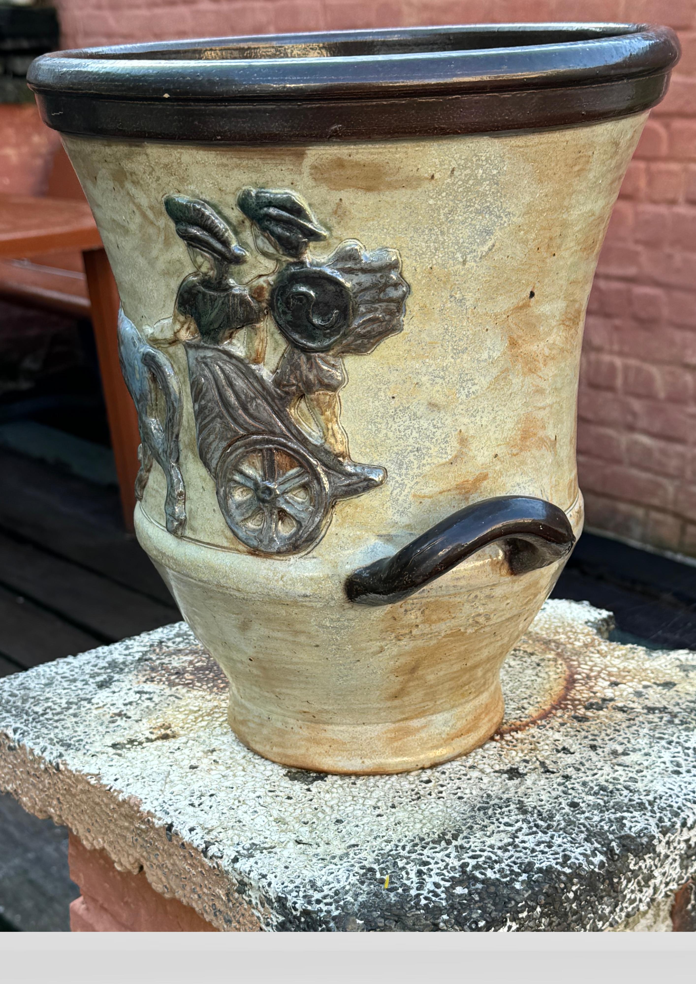 20ième siècle Jardinière jardinière grande taille Bouffioulx Armogres Art Déco Belgique en vente