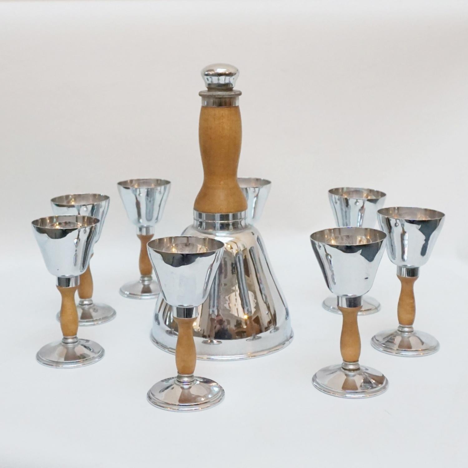 English Art Deco Bell Cocktail Shaker Set