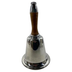 Art Deco Bell-Form "Town Crier" Wood & Chrome Cocktail Shaker w/Valve Handle