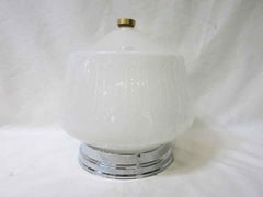 Art Deco Bell Shape Ceiling Glass Globe Pendant with Geo Pattern