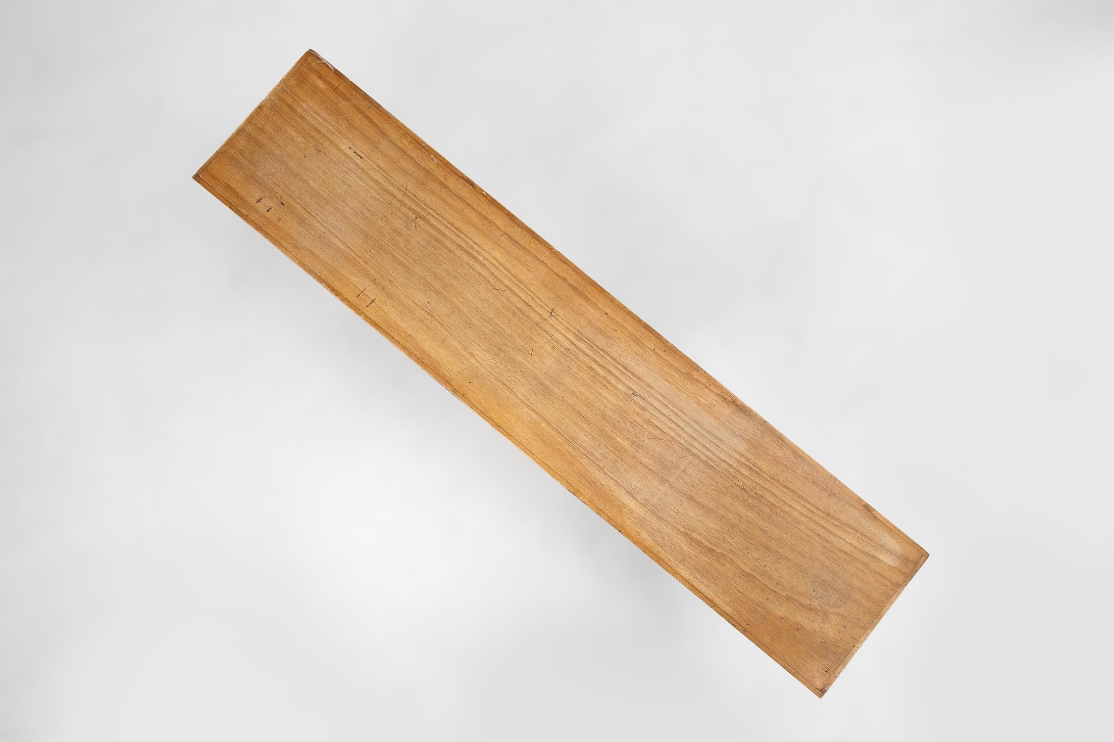Art deco bench in solid oak wood, France ca. 1940 For Sale 2