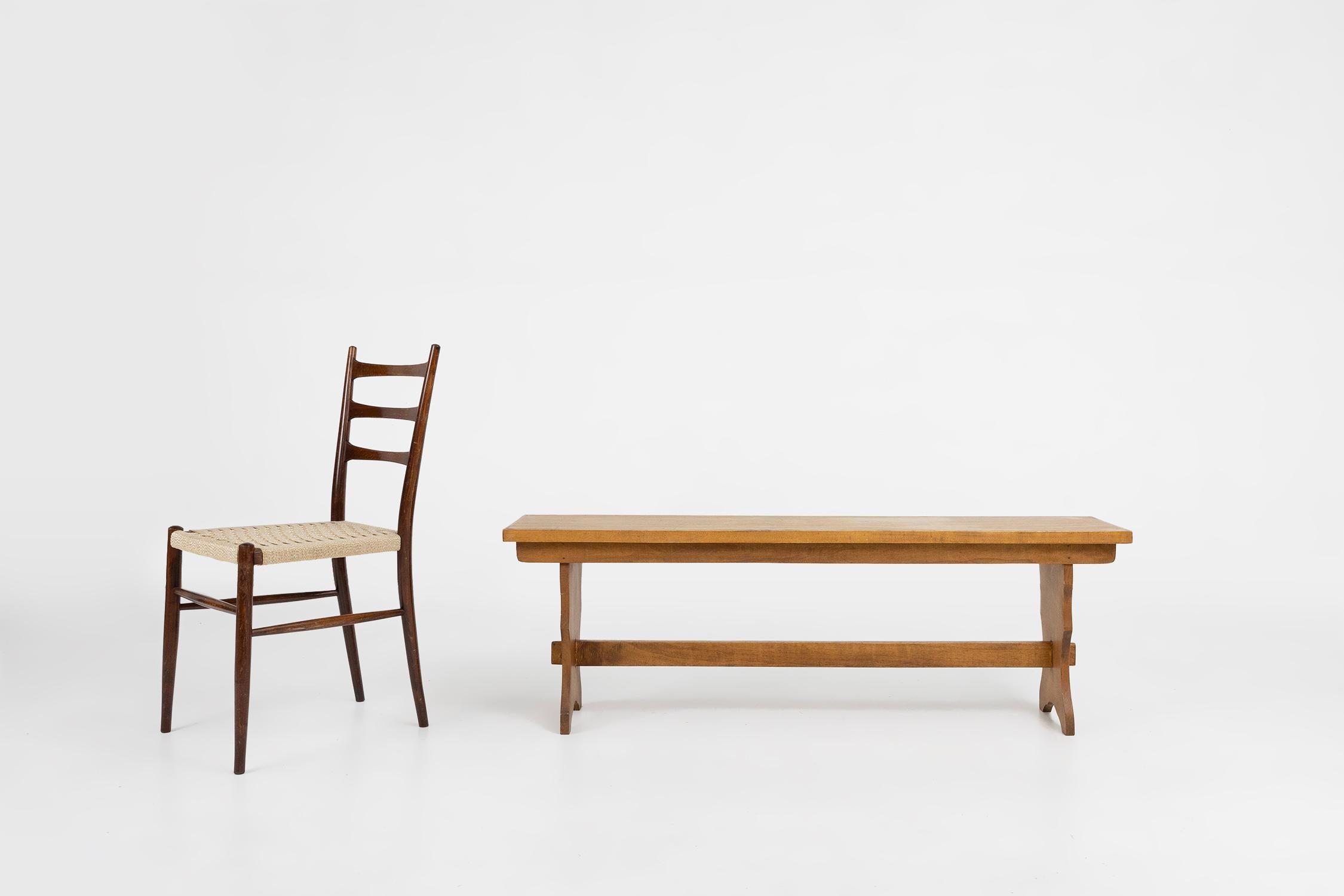 France / 1940 / bench / oak wood / art deco

An art deco bench in solid oak wood, made in France around 1940. A sturdy bench with a simple but elegant designed legs with stretcher and wooden top.

The bench seamlessly fits into various interior