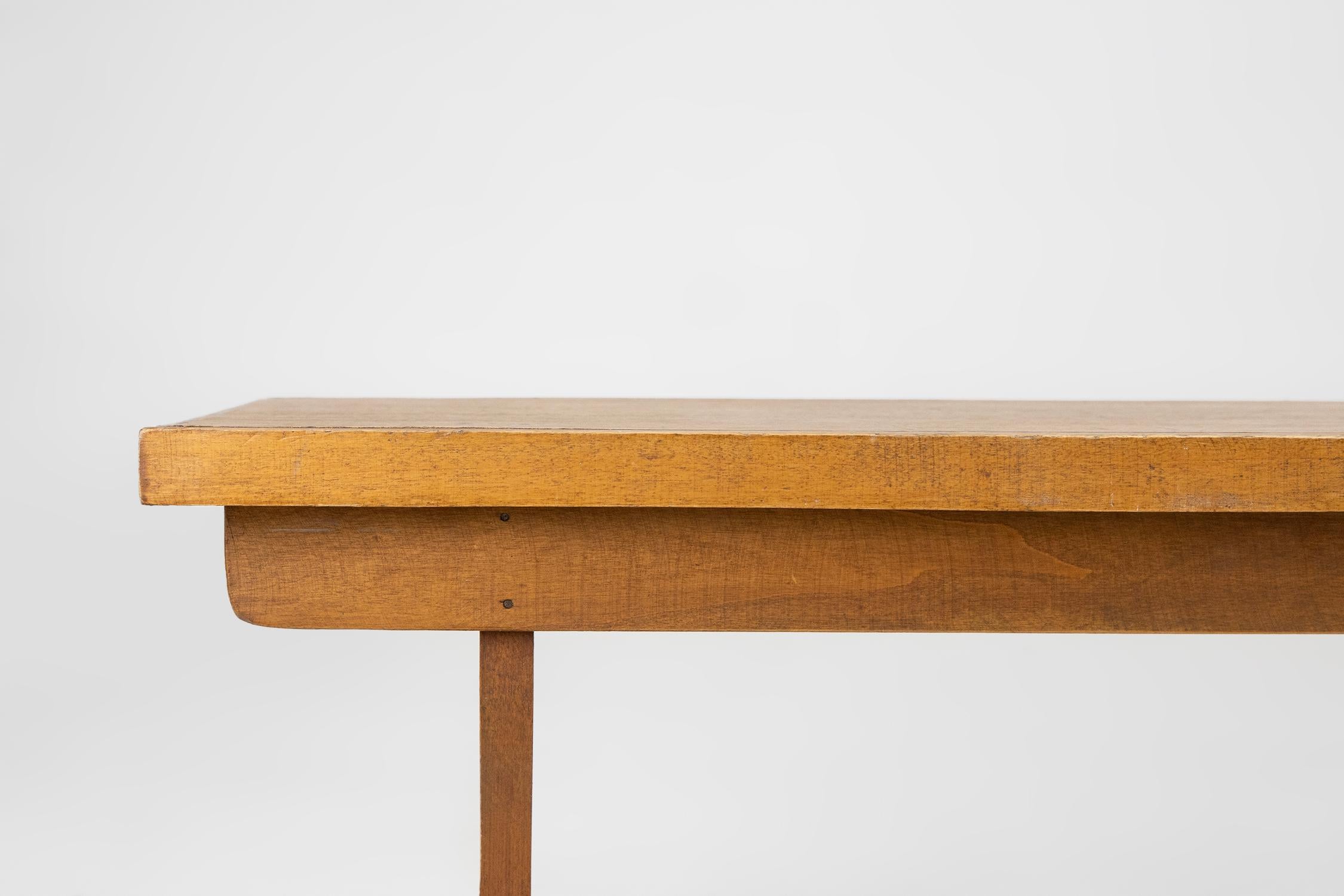Art deco bench in solid oak wood, France ca. 1940 In Good Condition For Sale In Meulebeke, BE