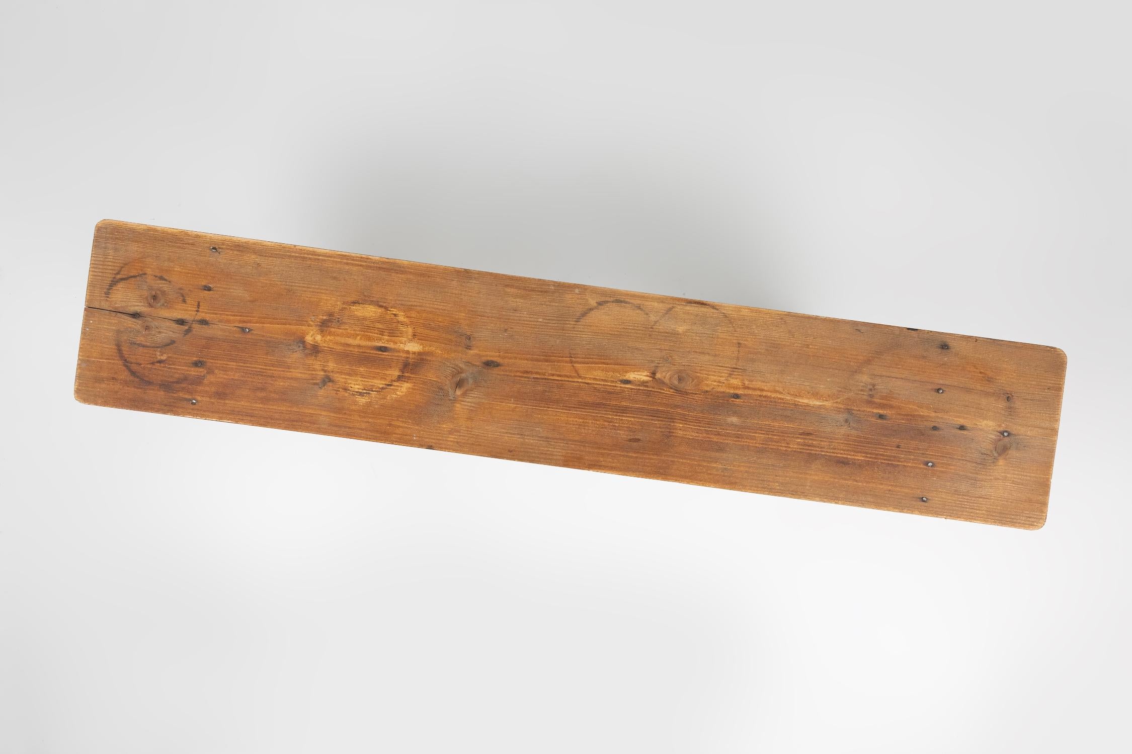 Banc Art déco en bois massif, France, vers 1940 en vente 5