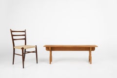 Art Deco bench in solid wood, France ca. 1940