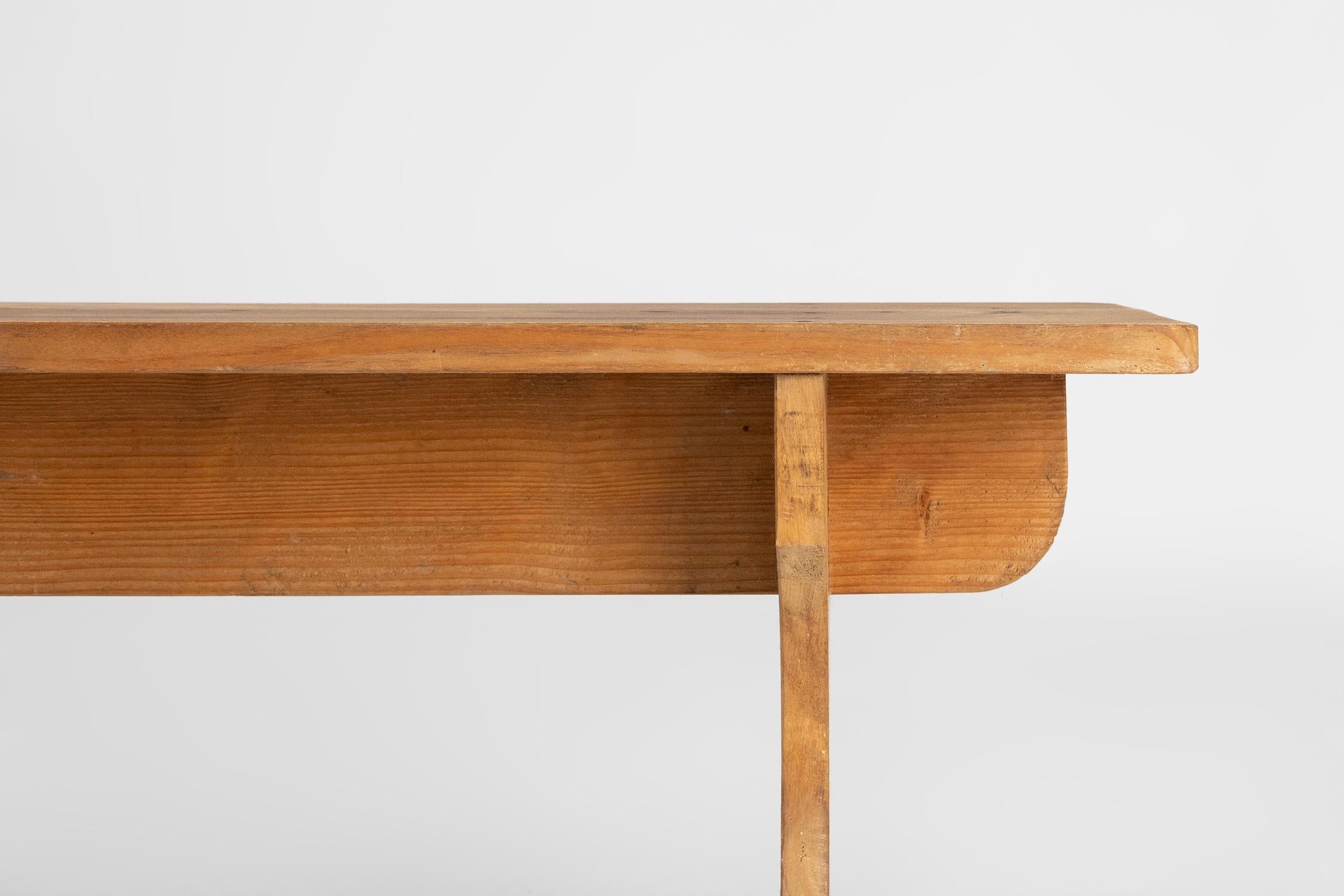 Bois Banc Art déco en bois massif, France, vers 1940 en vente