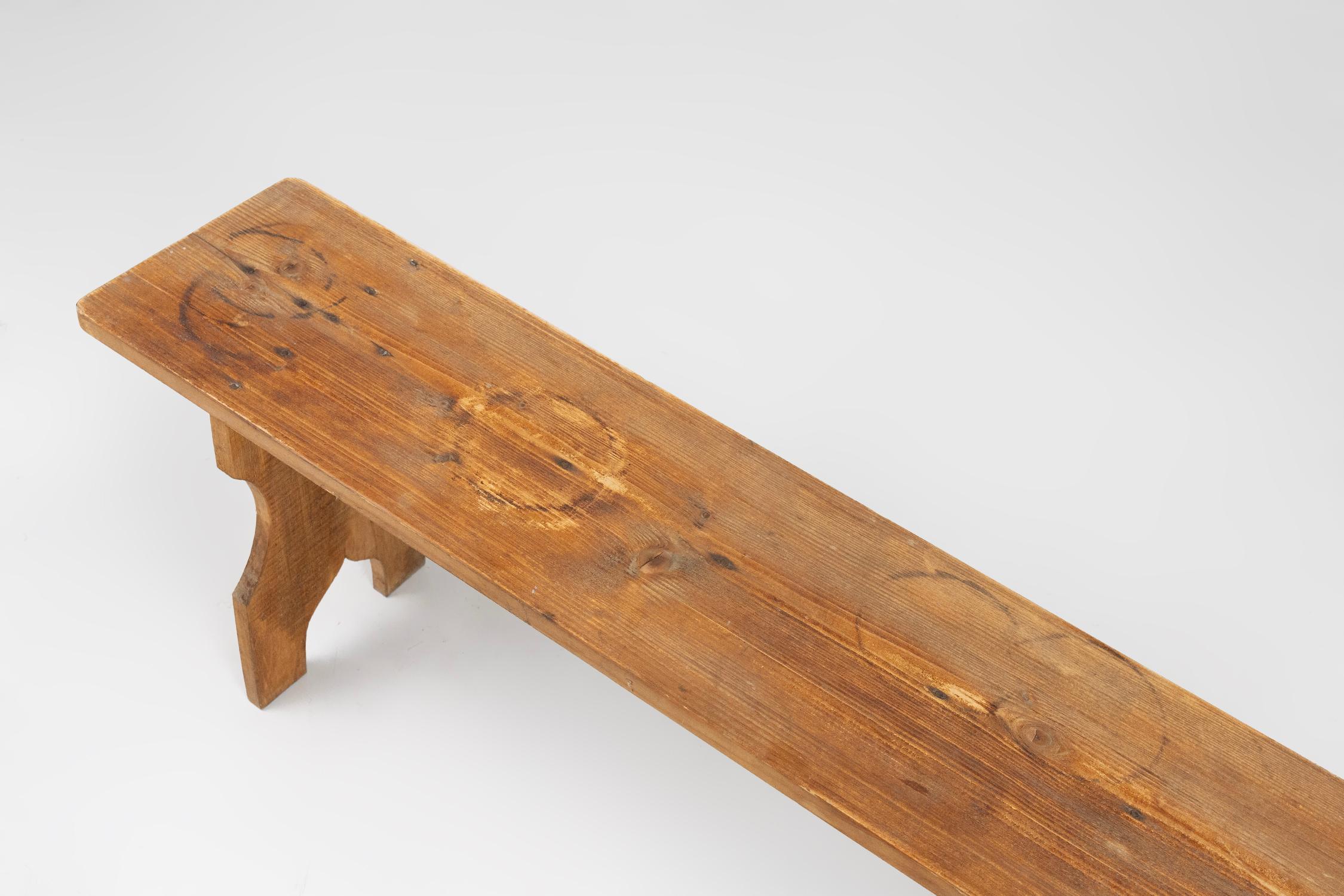 Banc Art déco en bois massif, France, vers 1940 en vente 3