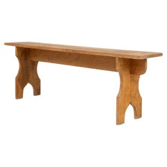 Art Deco bench in solid wood, France ca. 1940