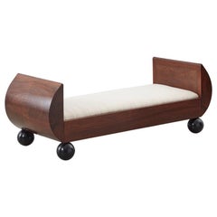 Art Deco Bench with Ball Feet, France, circa 1930