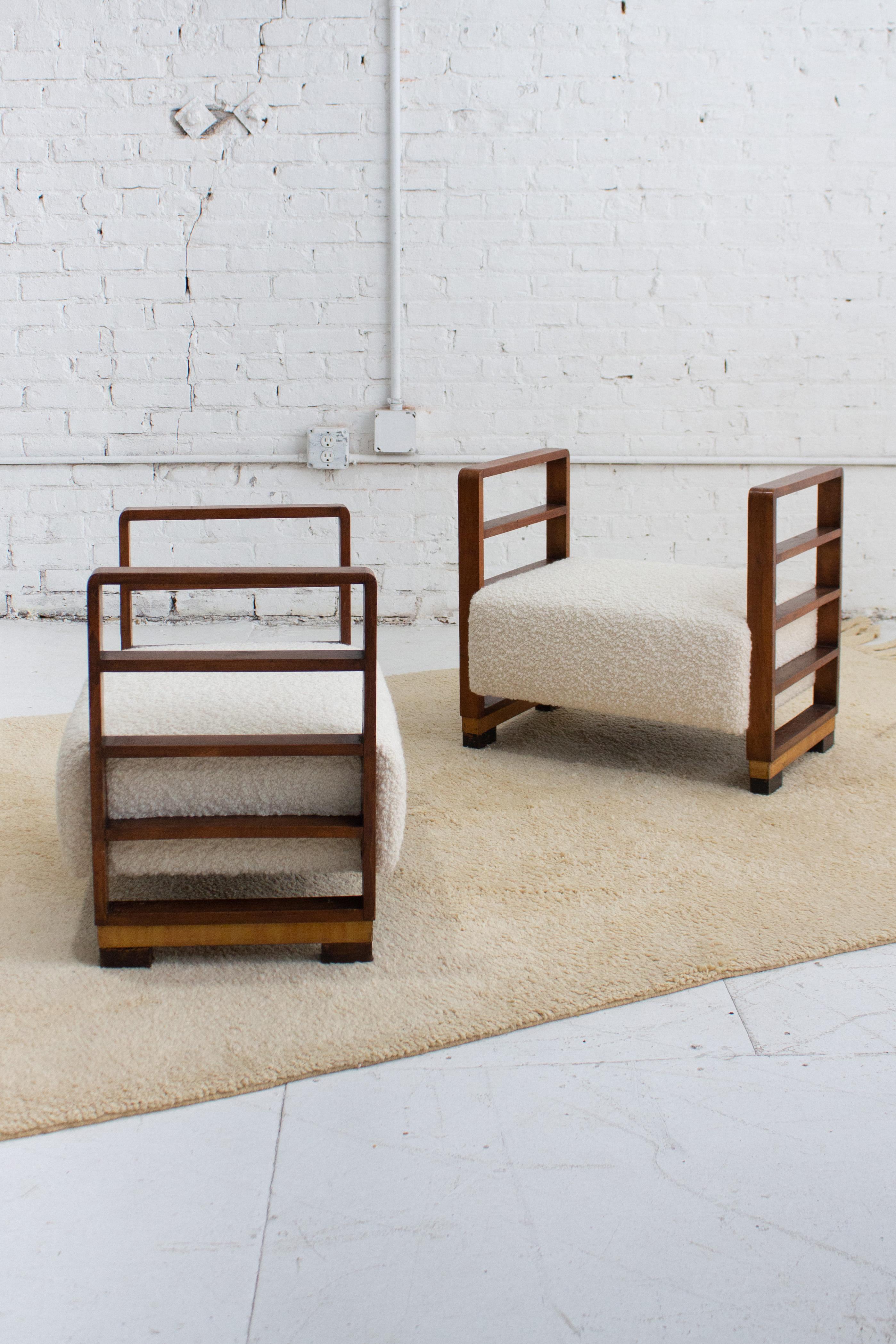 Wool Art Deco Benches Attributed to Paolo Buffa for Arrighi - a Pair
