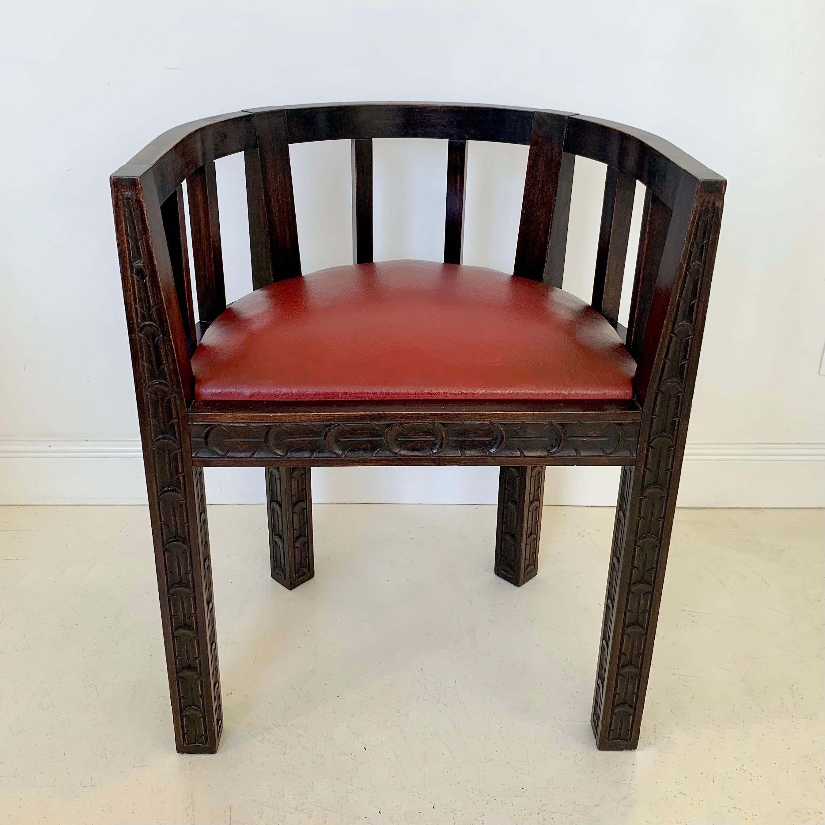Sillón Art Déco Benjamin Gomez Atribuido, circa 1930, Francia. cuero de imitación en venta