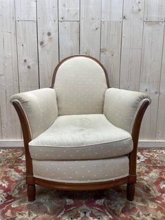 Art Deco bergère armchair in walnut
