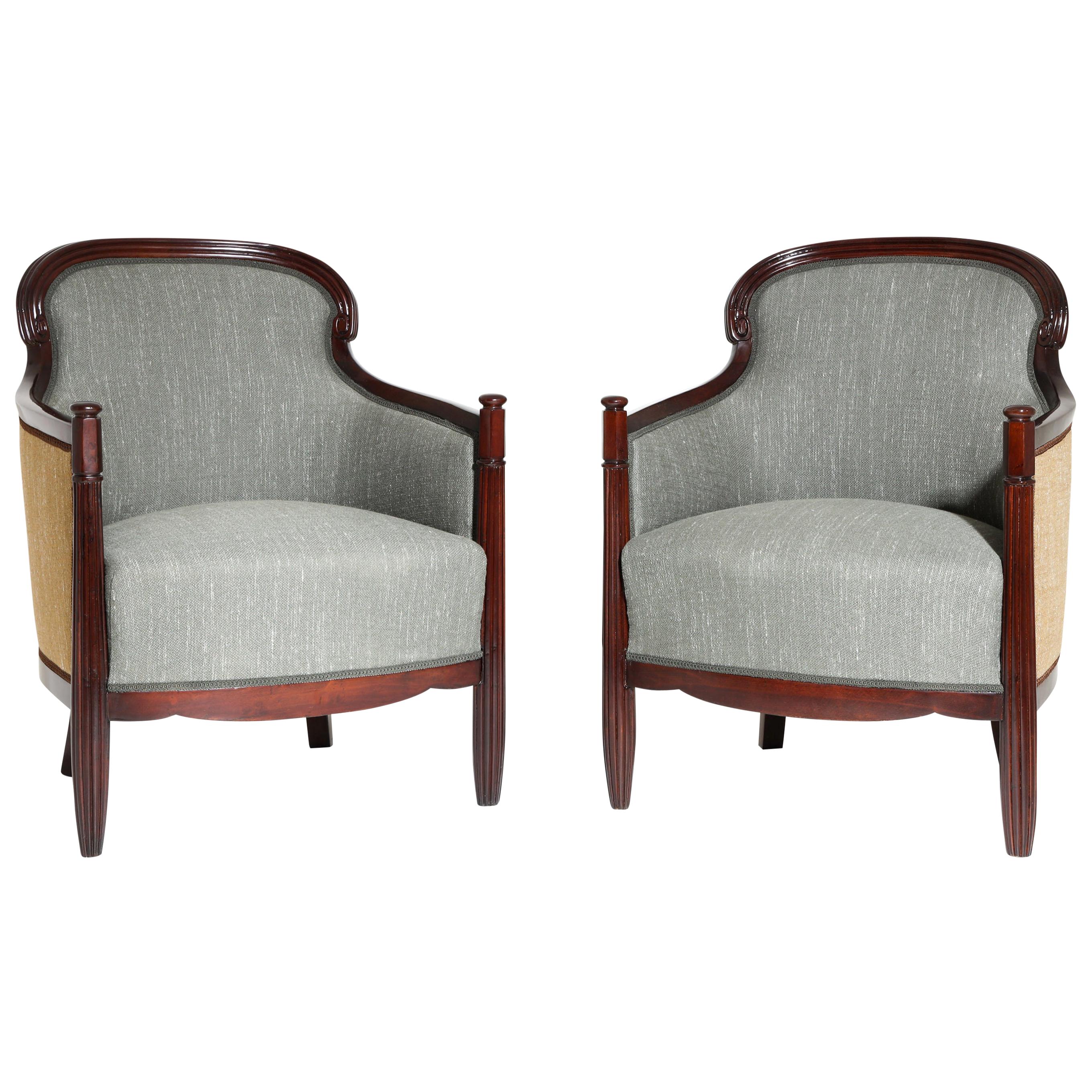 Art Deco Bergère Chairs, France, circa 1920