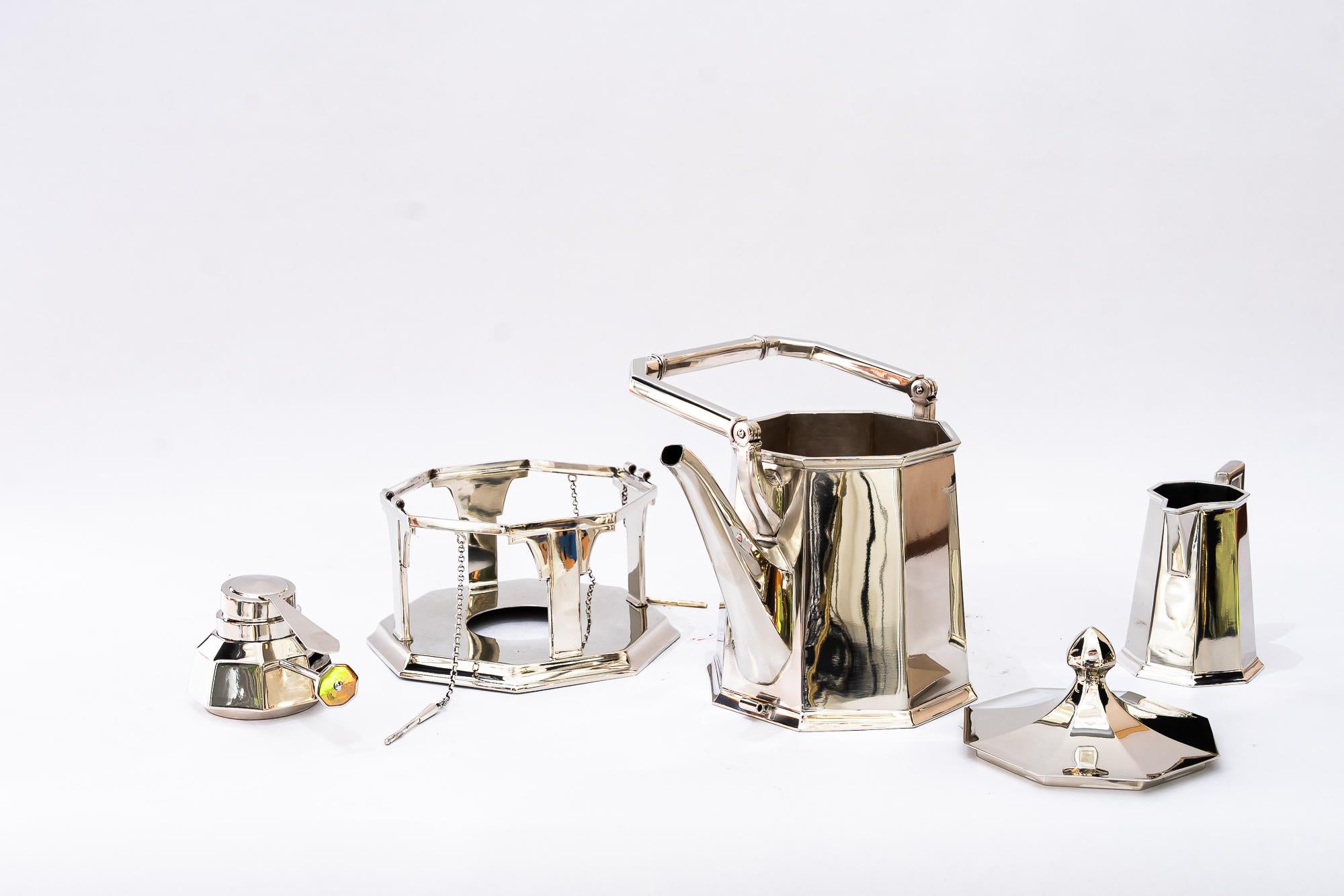 Art Deco Berndorf ( marked ) Alpaca water boiler set vienna around 1920s For Sale 4