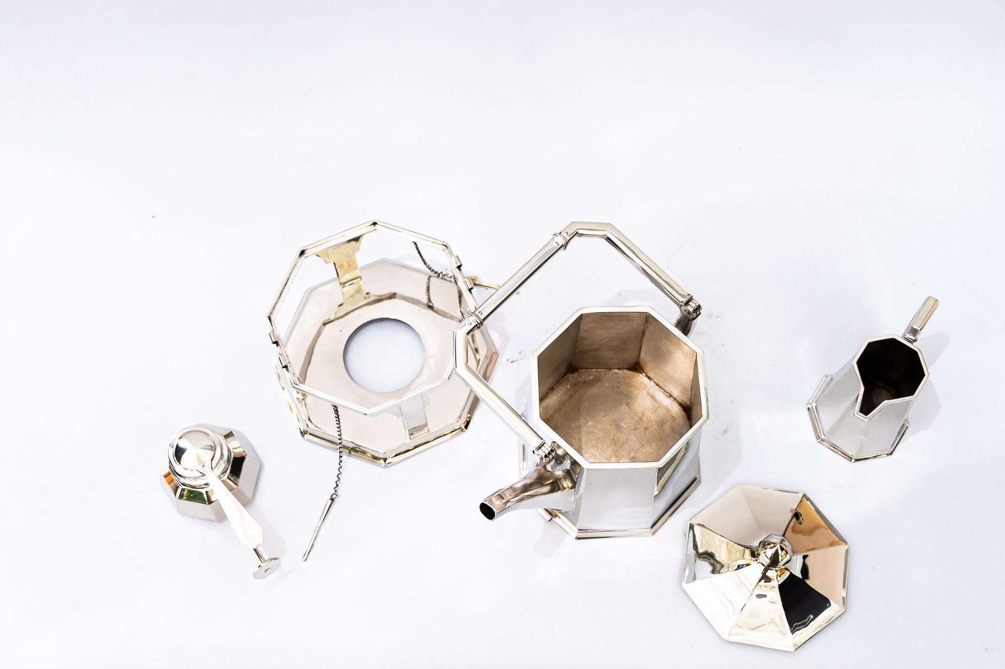 Art Deco Berndorf ( marked ) Alpaca water boiler set vienna around 1920s For Sale 5