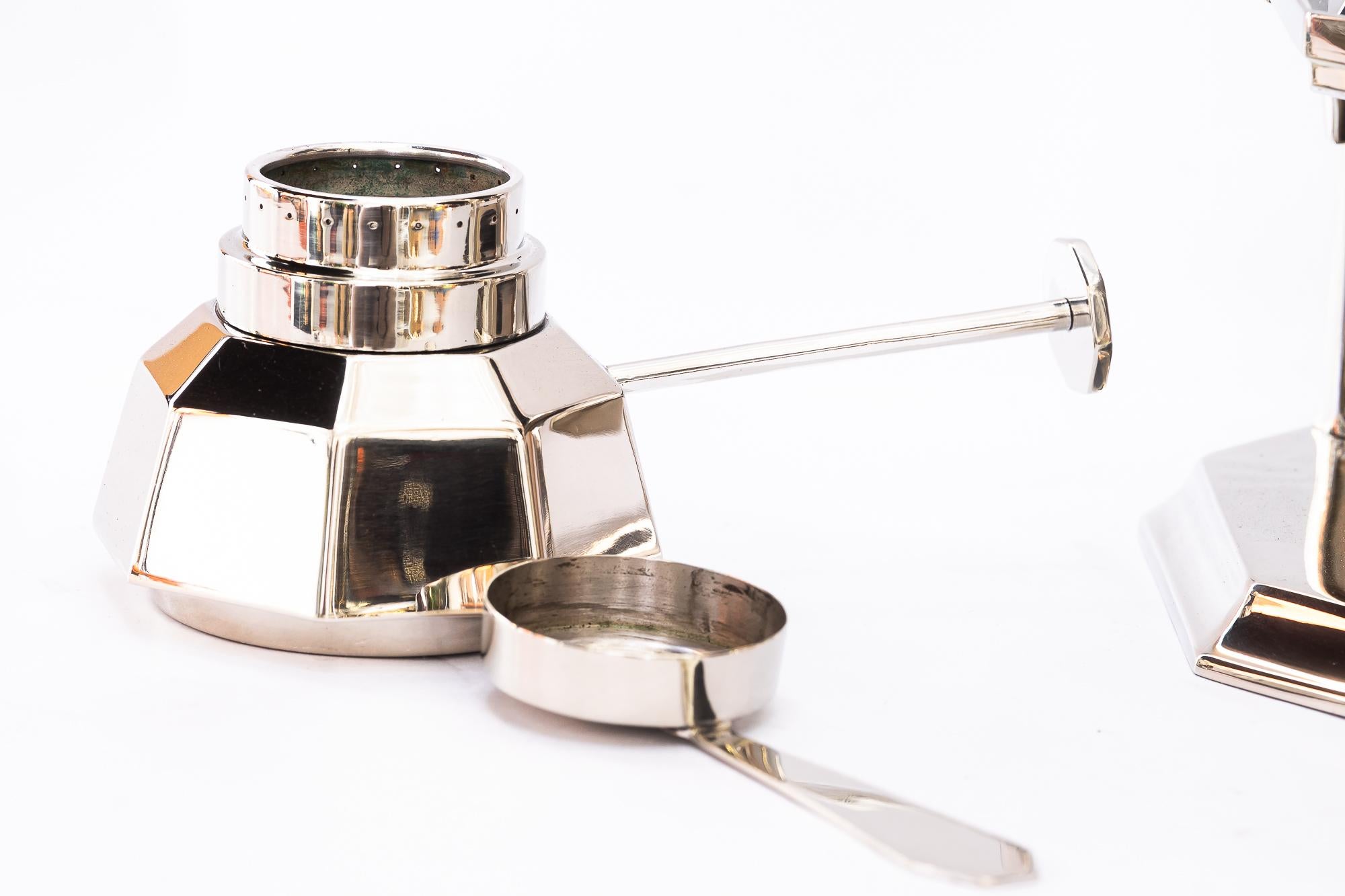 Art Deco Berndorf ( marked ) Alpaca water boiler set vienna around 1920s For Sale 9