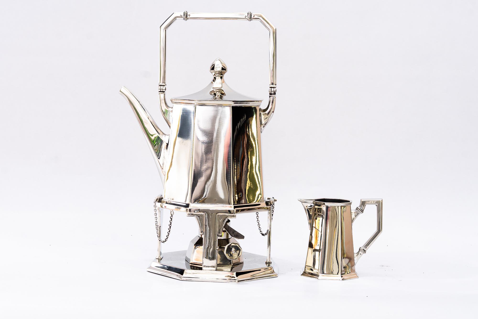Art Deco Berndorf ( marked ) Alpaca water boiler set vienna around 1920s In Good Condition For Sale In Wien, AT