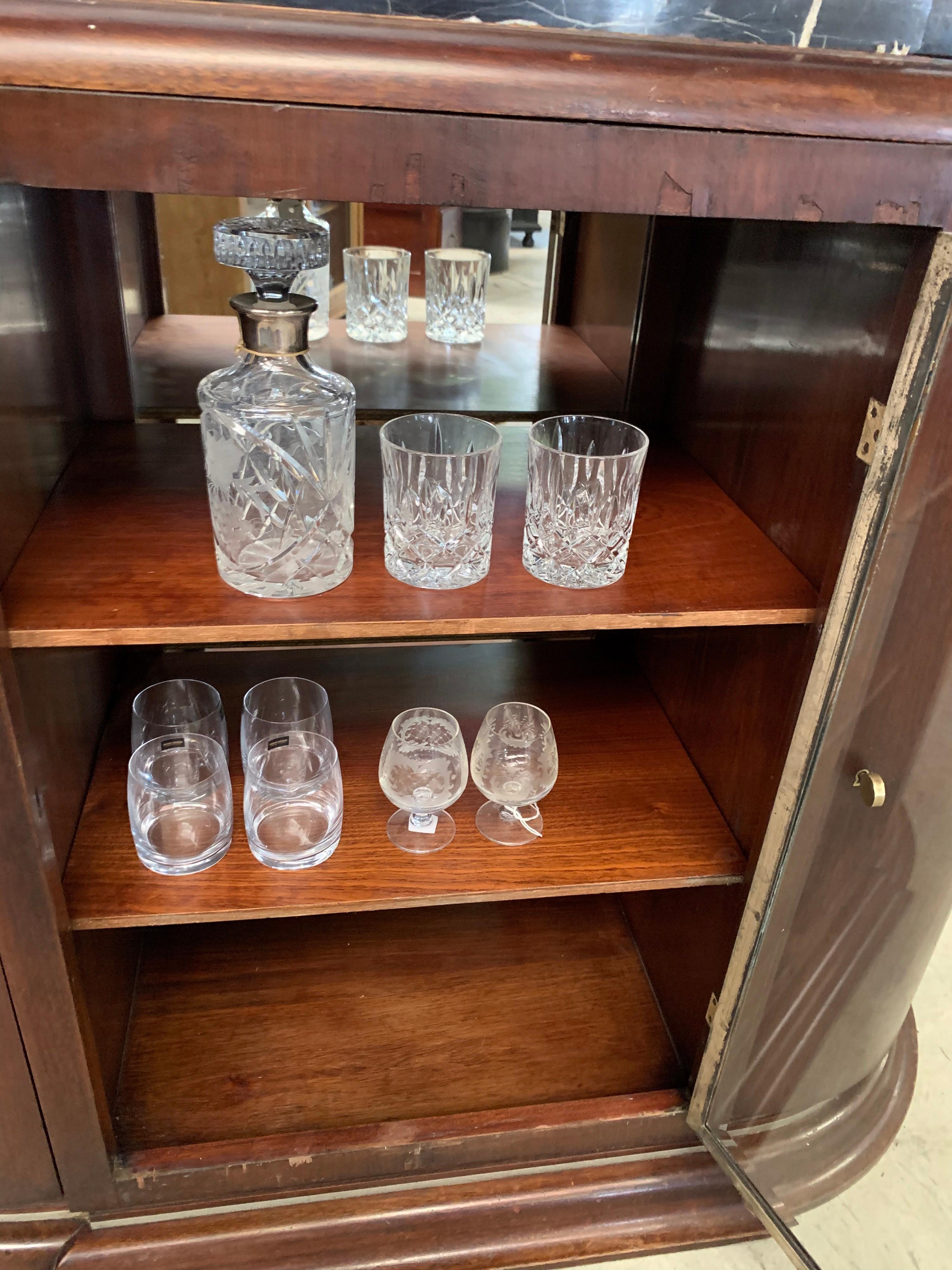 Art Deco Beverage Portoro Marble Top, Liquor 1920