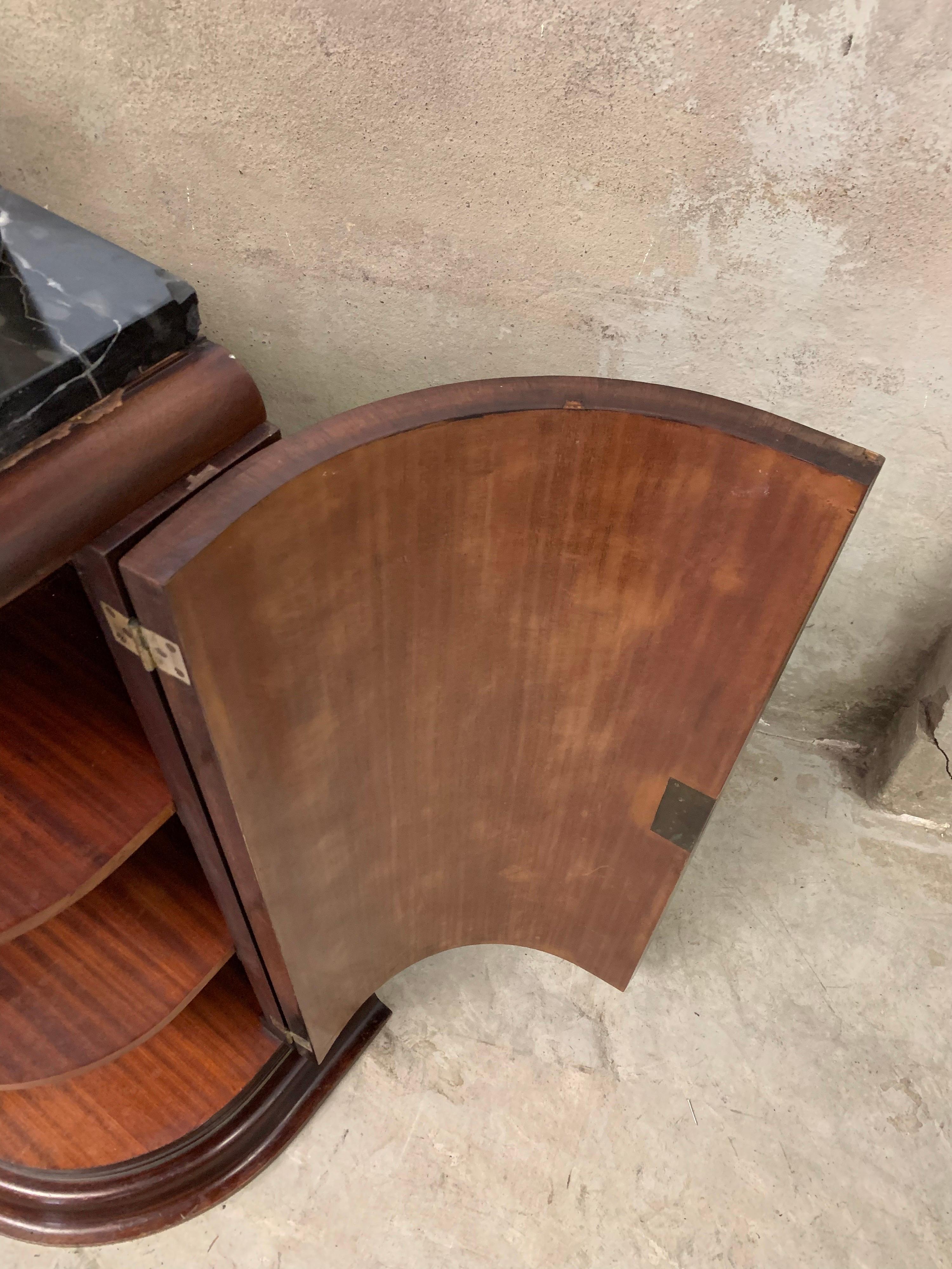 Art Deco Beverage Portoro Marble Top, Liquor 1920