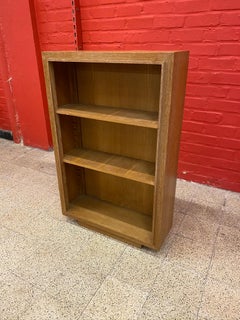 Art Deco Bibus Library in Ceruse Oak, Signed, circa 1940-1950