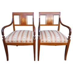Art Deco Biedermeier Carver Chairs Early 1900s Swedish Antique Marquetry Inlays