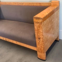 Art Deco Biedermeier Inlaid Three-Seat Sofa