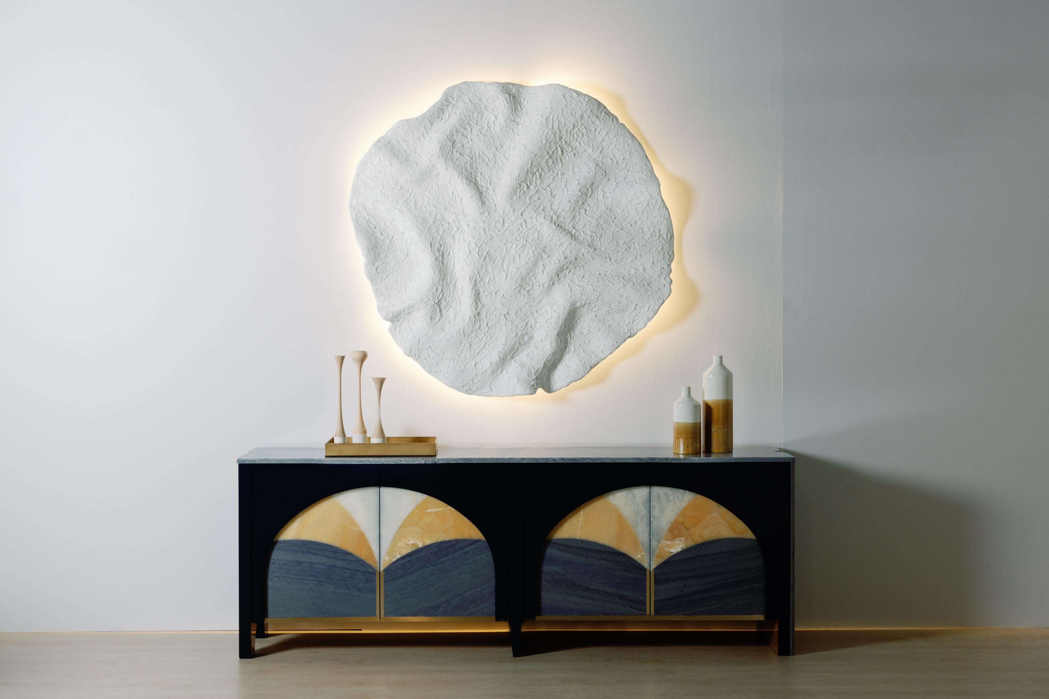 Aparador Art Decó de Mármol Biloba, Mueble de Cóctel, Hecho a Mano Portugal Greenapple Latón en venta
