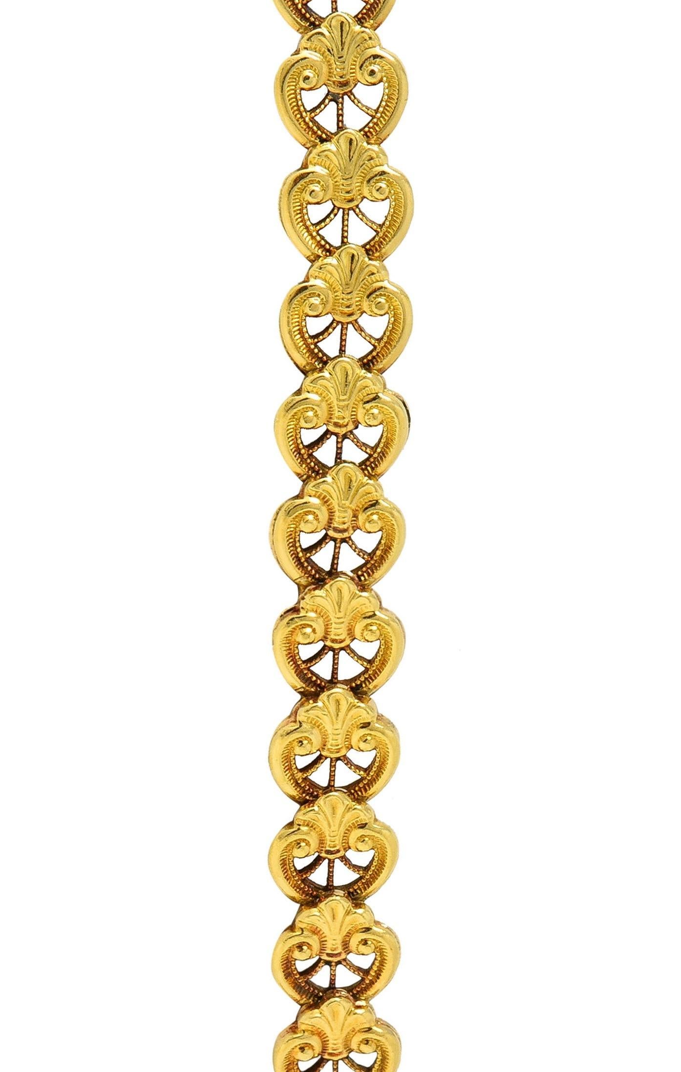 Art Deco Bippart & Co. Citrine 14 Karat Yellow Gold Antique Lotus Drop Necklace For Sale 6