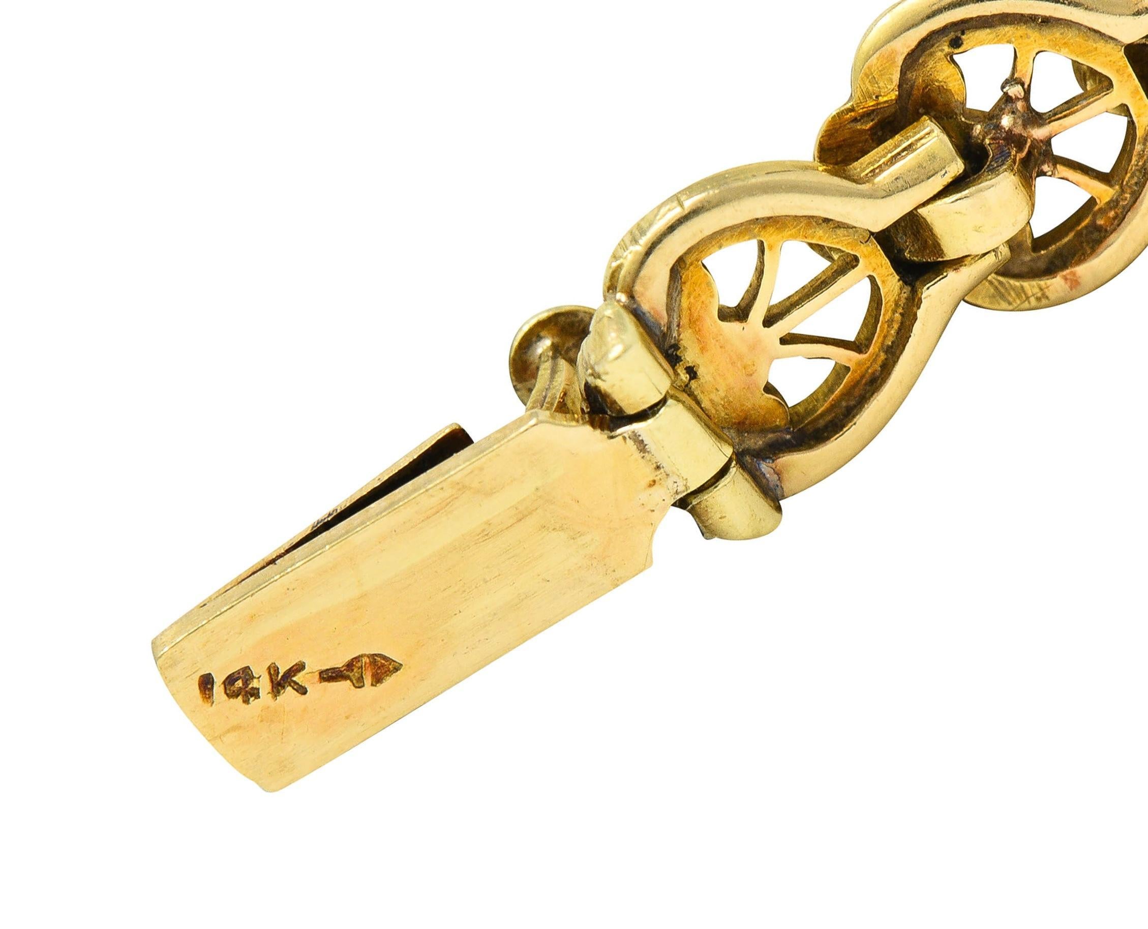 Art Deco Bippart & Co. Citrine 14 Karat Yellow Gold Antique Lotus Drop Necklace For Sale 2