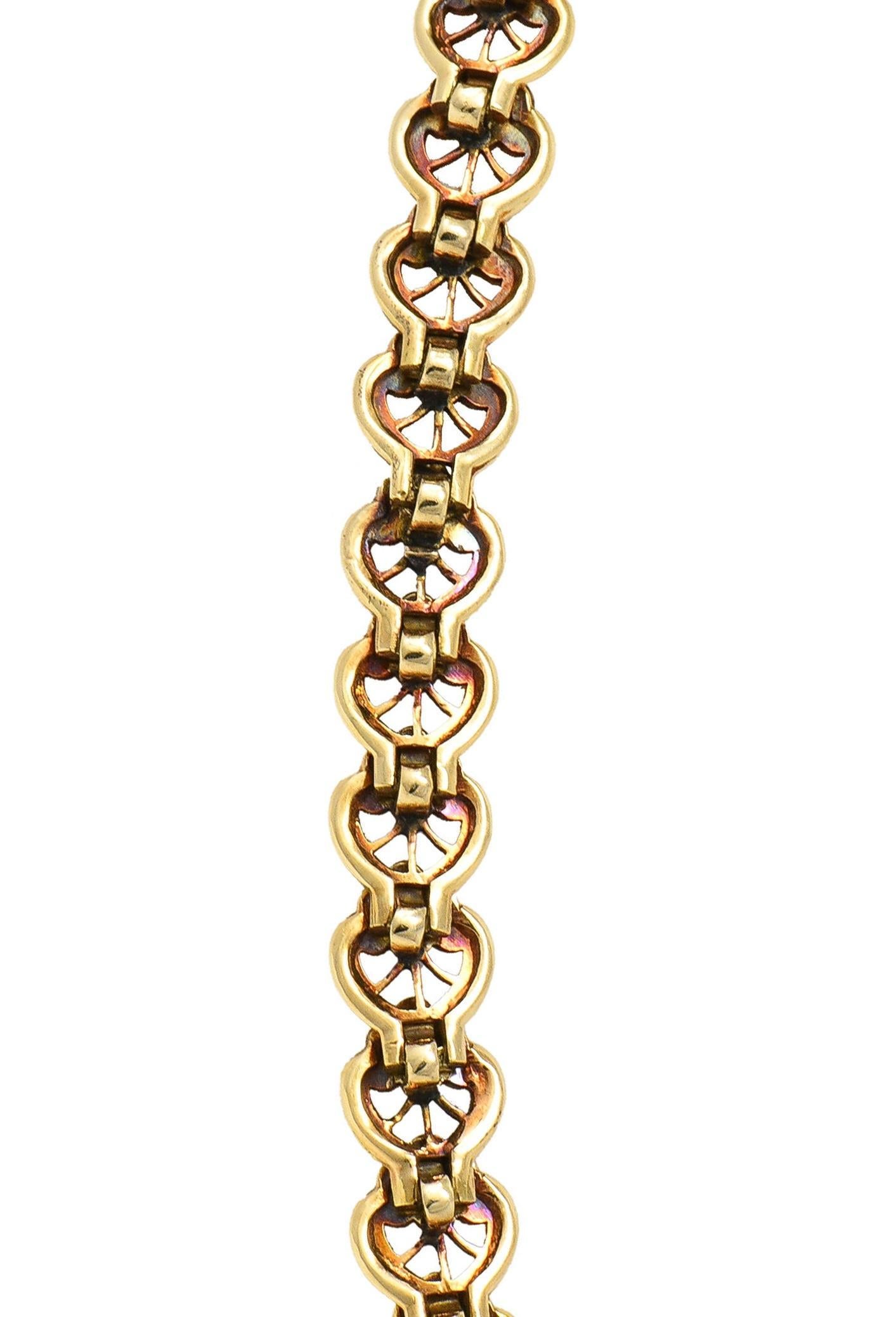 Art Deco Bippart & Co. Citrine 14 Karat Yellow Gold Antique Lotus Drop Necklace For Sale 5