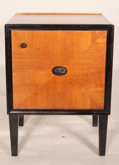 Art Deco Birch and Ebonized End Table