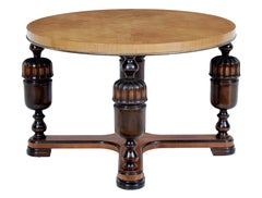 Art Deco Birch and Elm Circular Coffee Table