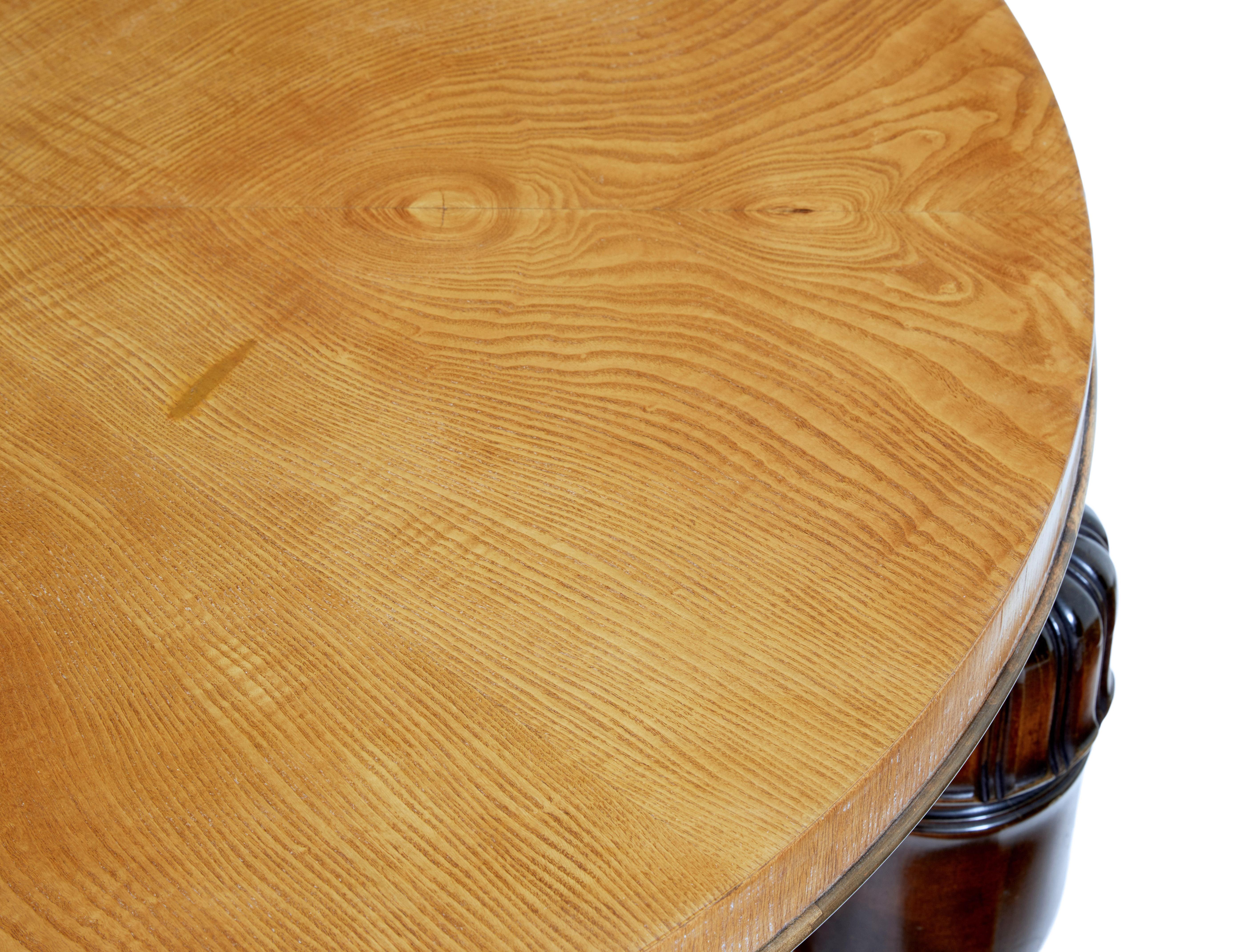 Swedish Art Deco Birch and Elm Circular Coffee Table