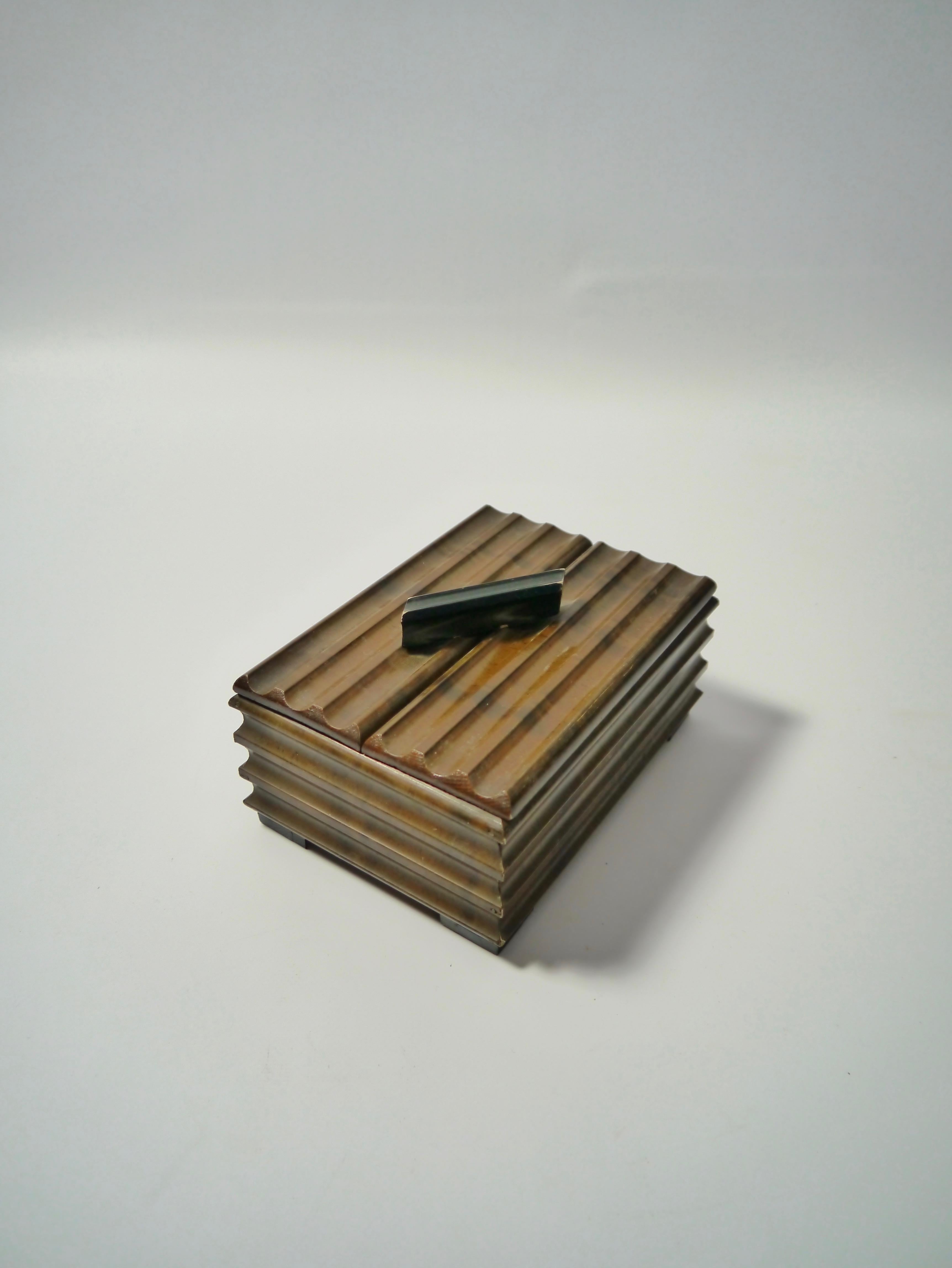 Art Deco birch wood box fabricated in Sweden, 1930s. Hand polished shellac finish.